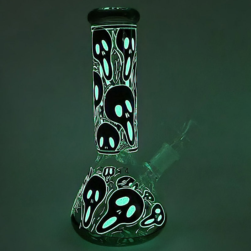 BG015: GLASS BEAKER BONG GLOW-IN-THE-DARK | puff.co.za