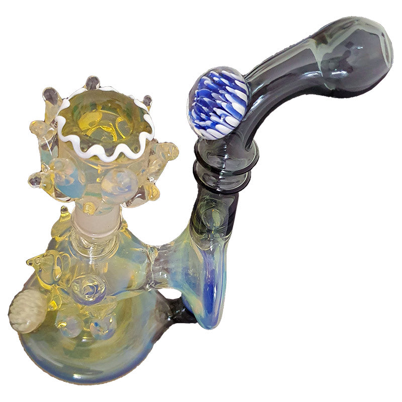 BG013: DESIGNER SILVER FUMED HAND CRAFT BONG - Puff.co.za
