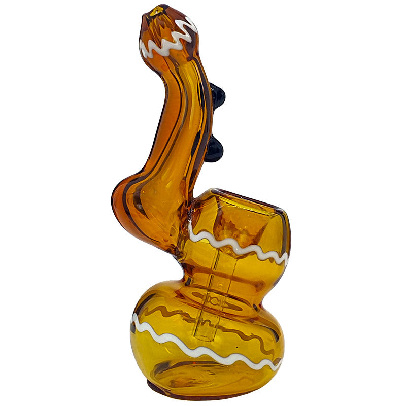 HI006:  INSIDE COLOUR GLASS BUBBLER PIPE - Puff.co.za