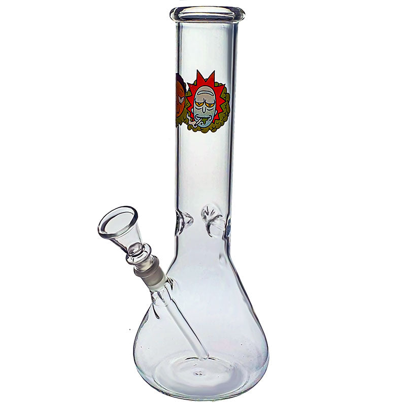 Clear Glass Beaker Bong with a range of character prints