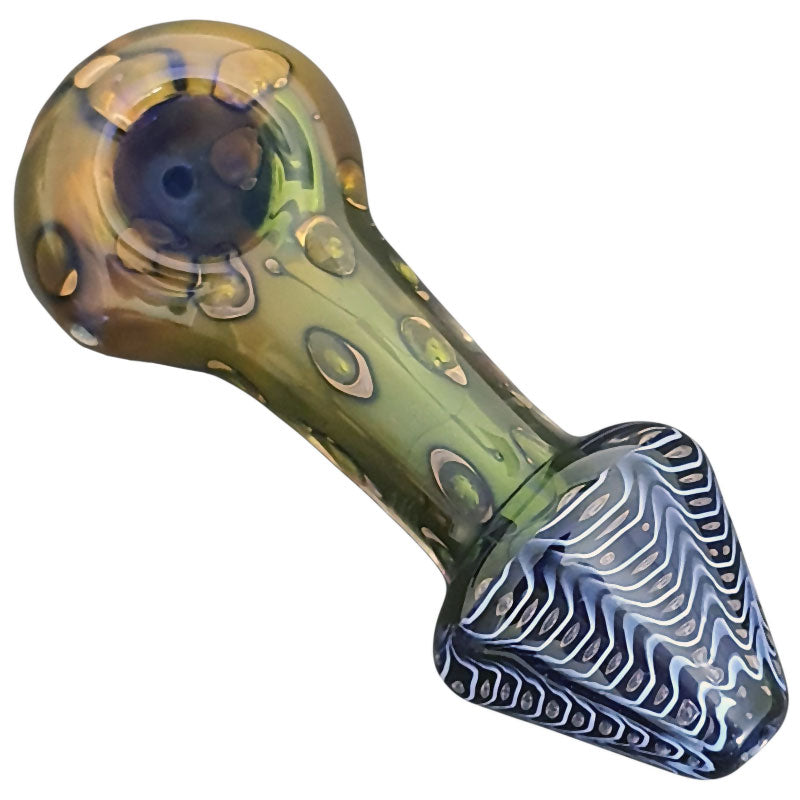 SI117: Inside colour, bubble glass spoon pipe - Puff.co.za