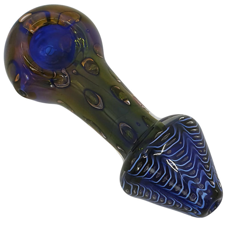 SI117: Inside colour, bubble glass spoon pipe - Puff.co.za