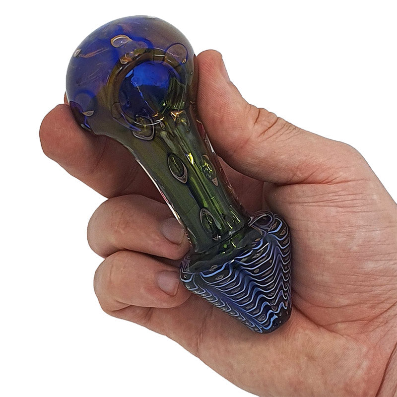 SI117: Inside colour, bubble glass spoon pipe - Puff.co.za